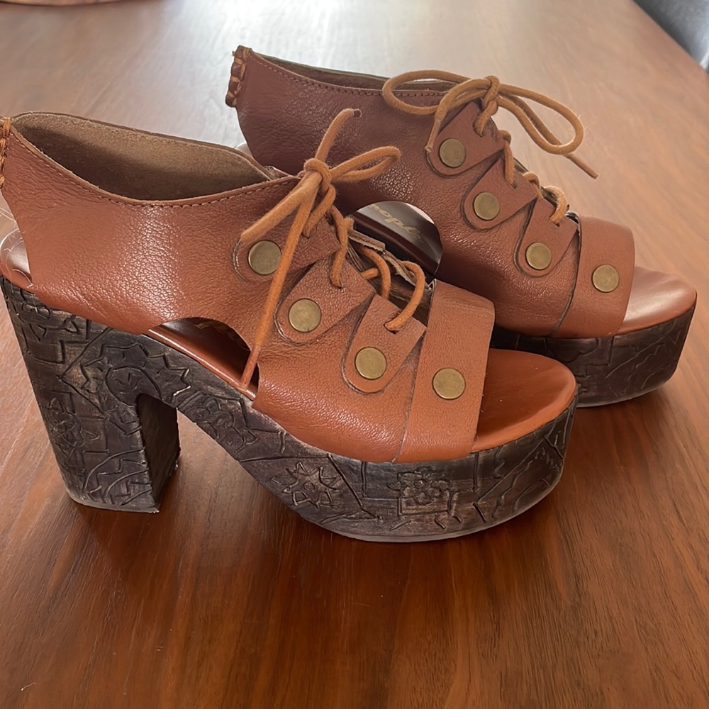 Free People Platform Farrah Heels Boho